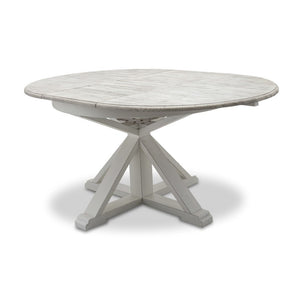 Seawinds Islamorada Distressed Taupe Round Dining Table with Butterfly Leaf