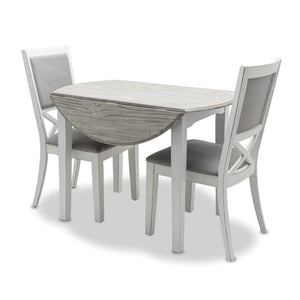 Seawinds Islamorada Distressed Taupe Round Drop Leaf Dining Table