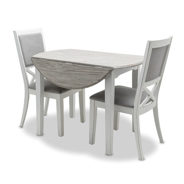 Seawinds Islamorada Distressed Taupe Round Drop Leaf Dining Table