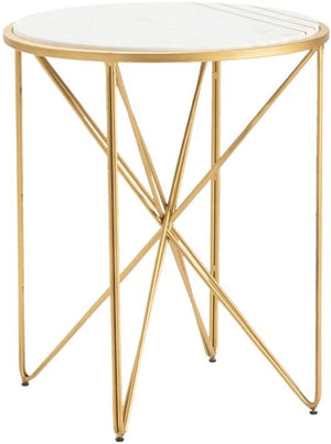 Crestview Darby Gold/White Accent Table