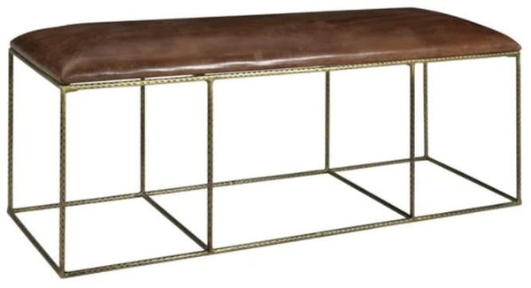 Crestview Bengal Manor Dimpled Iron & Leather Bench