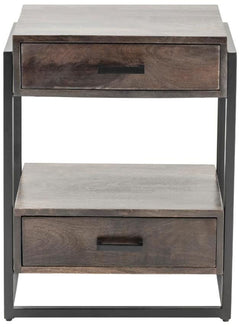 Crestview Beckett Brown/Gunmetal Side Table