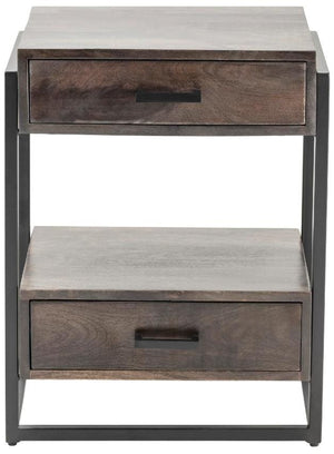 Crestview Beckett Brown/Gunmetal Side Table