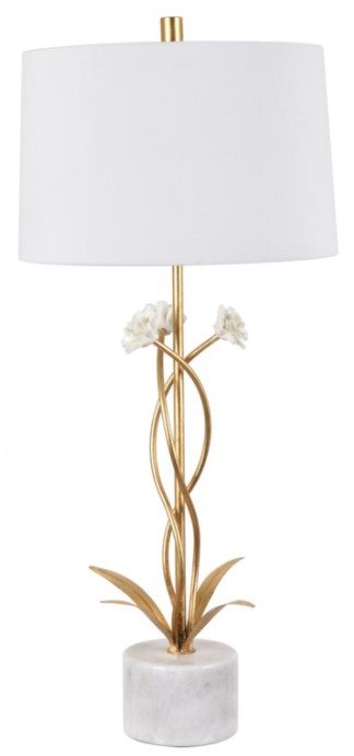 Crestview Gold/White 31.5 Inch Table Lamp