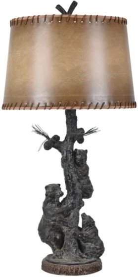 Crestview Bear Family Gray Table Lamp