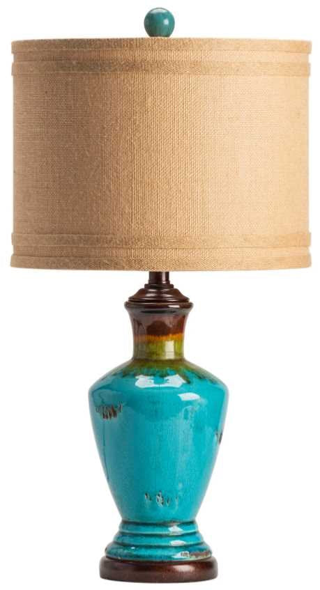 Crestview Napa Distressed Turquoise Table Lamp