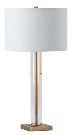 Crestview Enlight Antique Brass Pull Chain Table Lamp