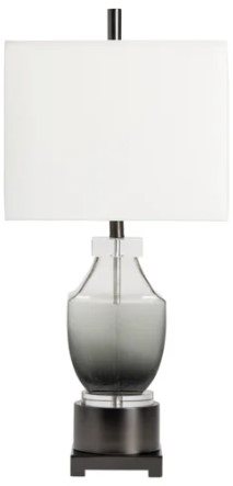 Crestview Mccance Grey Glass/Gun Metal Table Lamp