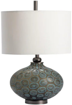 Crestview Simons Blue/Brown/White Table Lamp