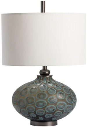 Crestview Simons Blue/Brown/White Table Lamp