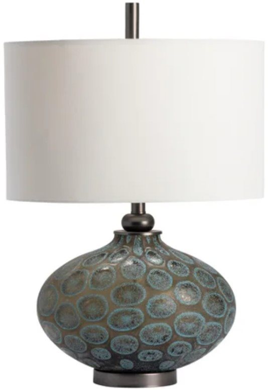 Crestview Simons Blue/Brown/White Table Lamp