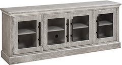 aspenhome manchester 85" tv console with 4-doors in smokey white