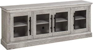 aspenhome manchester 85" tv console with 4-doors in smokey white