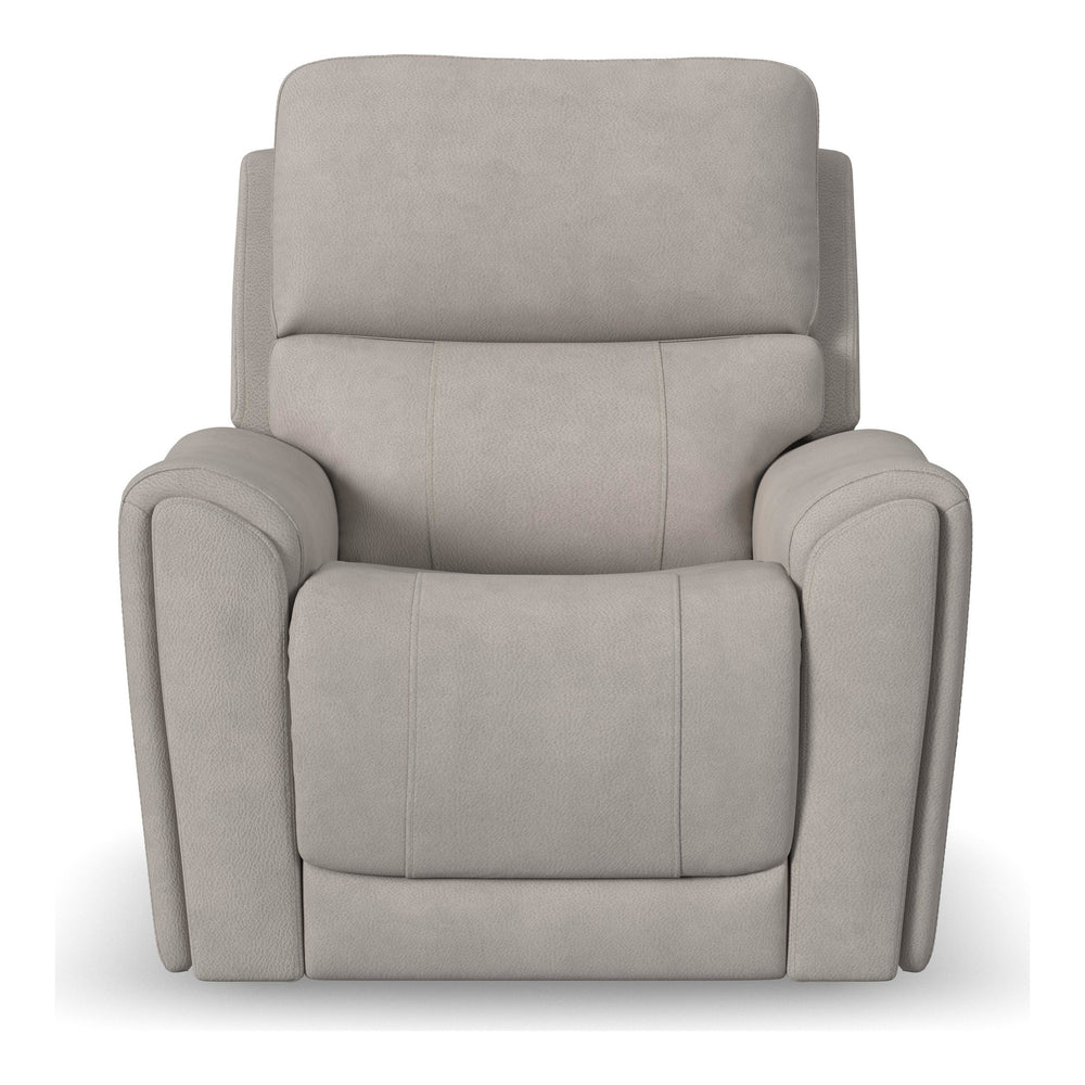 Flexsteel Carter Power Recliner with Power Headrest & Lumbar in Dove Fabric
