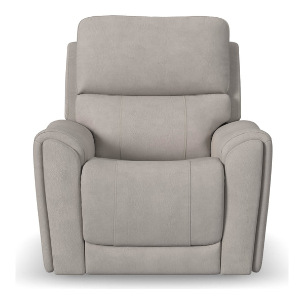 Flexsteel Carter Power Recliner with Power Headrest & Lumbar in Dove Fabric