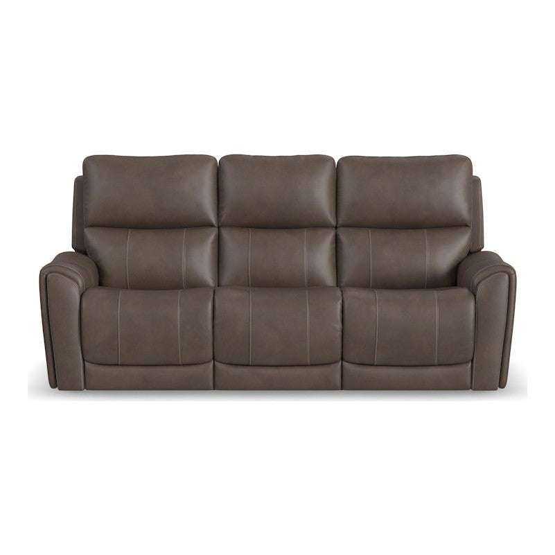 Flexsteel Carter Cappucino Power Reclining Sofa with Console & Power Headrests & Lumbar