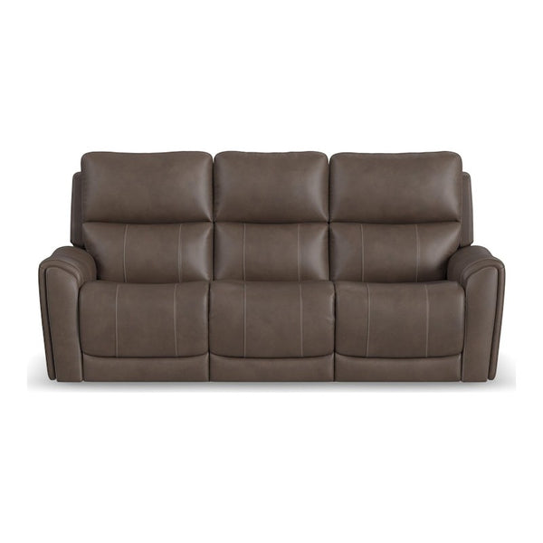 Flexsteel Carter Cappucino Power Reclining Sofa with Console & Power Headrests & Lumbar