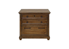 Martin Furniture Porter Natural Wood with Herringbone Pattern Lateral Office File Cabinet