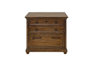 Martin Furniture Porter Natural Wood with Herringbone Pattern Lateral Office File Cabinet