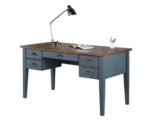 Martin Furniture Fairmont Dusty Blue Half Pedestal Desk