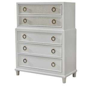 American Woodcrafters Switchgrass Chest White/Stone Cane