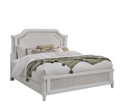 American Woodcrafters Switchgrass Queen Mansion Headboard White/Stone Cane