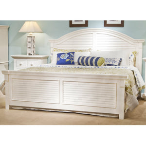 American Woodcrafters Cottage Traditions King Arched Panel Headboard Clean White Cottage