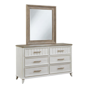 American Woodcrafters Beach Comber Weathered White Mirror