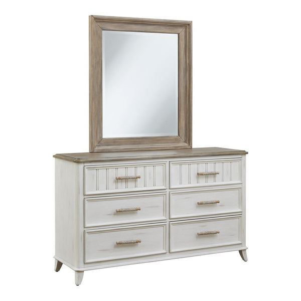 American Woodcrafters Beach Comber Weathered White Mirror