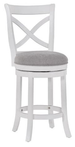 American Woodcrafters Belmont X-Back Wooden Bar Stool White