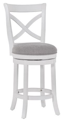 American Woodcrafters Belmont X-Back Wooden Bar Stool White
