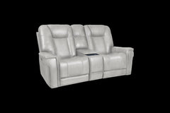 Barcalounger Rainer Dove Sanibel Leather Recliner Console Loveseat