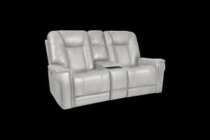 Barcalounger Rainer Dove Sanibel Leather Recliner Console Loveseat