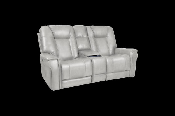 Barcalounger Rainer Dove Sanibel Leather Recliner Console Loveseat