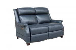 Barcalounger Shoreham Blue Warrendale Leather Recliner Loveseat