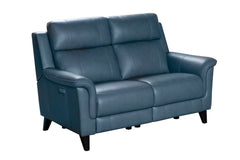Barcalounger Masen Bluegray Kester Leather Recliner Loveseat