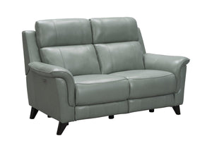 Barcalounger Lorenzo Mint Kester Leather Recliner Loveseat