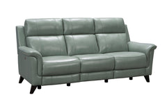 Barcalounger Lorenzo Mint Kester Leather Recliner Sofa
