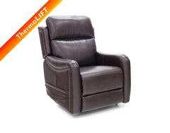 Barcalounger Rainer Walnut Longview Leather Thermalift Chair Recliner