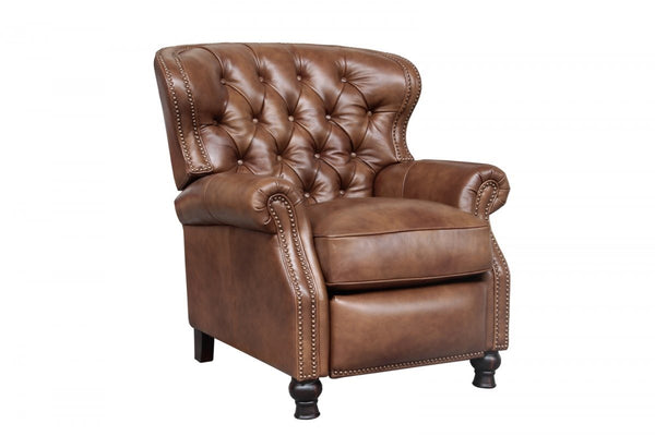 Barcalounger Wenlock Tawny Presidential Leather High/Low-Leg Recliner Chair