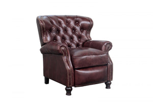 Barcalounger Wenlock Fudge Presidential Leather High/Low-Leg Recliner Chair