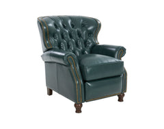 Barcalounger Highland Emerald Presidential Leather High/Low-Leg Recliner Chair