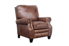 Barcalounger Wenlock Tawny Briarwood Leather High/Low-Leg Recliner Chair