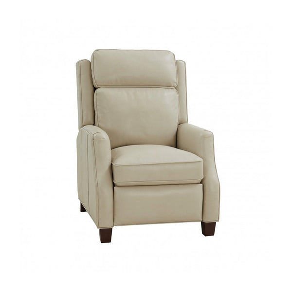 Barcalounger Barone Parchment Nixon Leather High/Low-Leg Recliner Chair