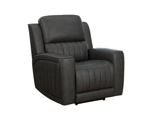 Barcalounger Homerun Dark Gray Pierce Leather Recliner