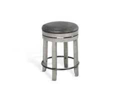 Sunny Designs Alpine Grey 24 Inch Swivel Stool with Cushioned Seat