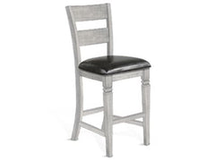 Sunny Designs Alpine Grey 30 Inch Ladderback Barstool with Cushioned Seat