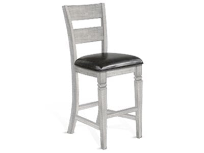 Sunny Designs Alpine Grey 30 Inch Ladderback Barstool with Cushioned Seat