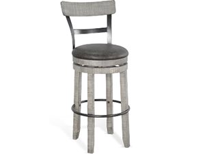 Sunny Designs Alpine Grey 30 Inch Swivel Barstool with Cushioned Seat