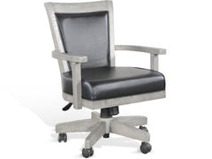 Sunny Designs Alpine Grey Game Chair with Casters Cushioned Seat & Back